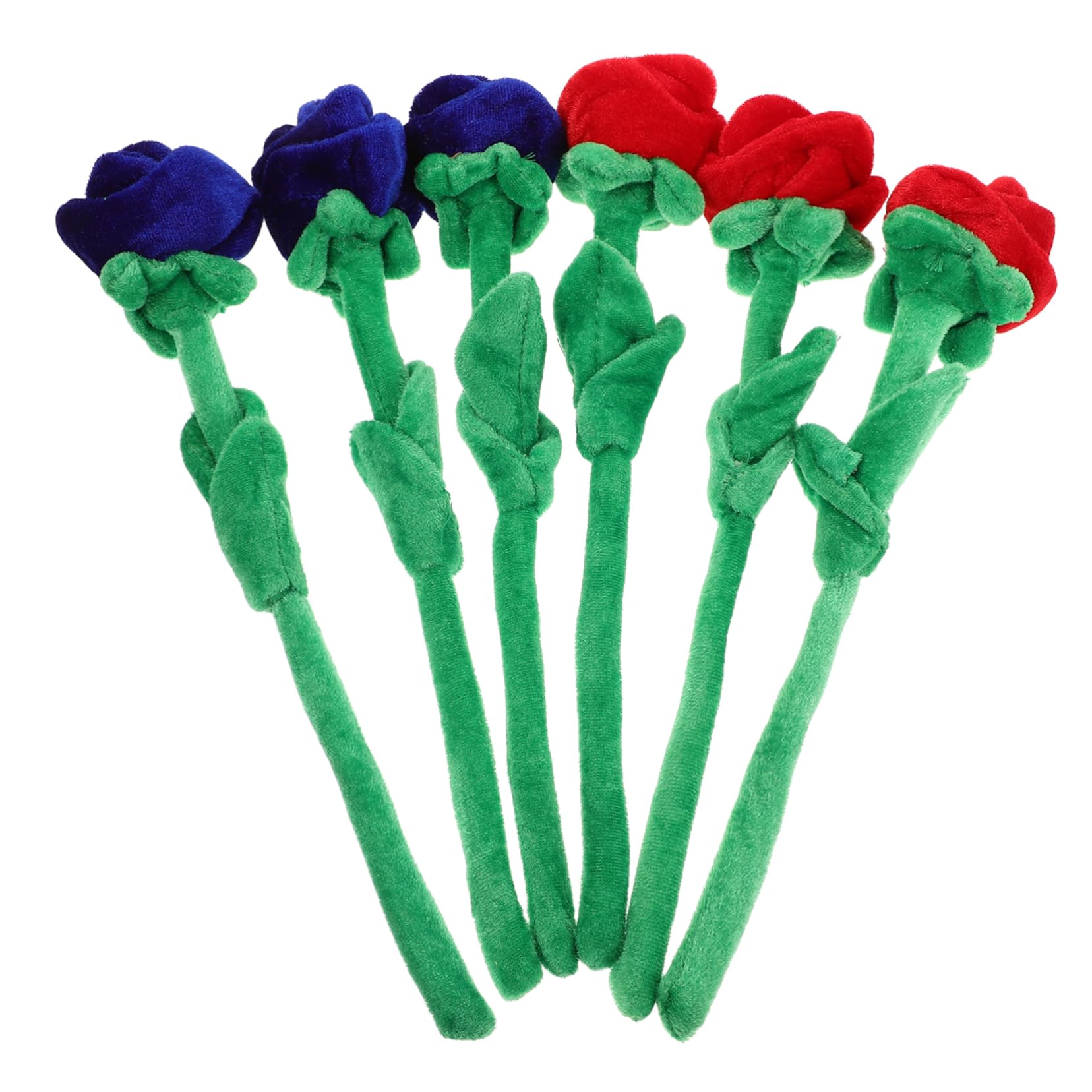 MOLUCKFU 6pcs Plush Faux Flowers Giant Stuffed Animal Roses Bouquet Stuffed Animals for for Fake Flowers Artificial Flowers Girl Short Plush