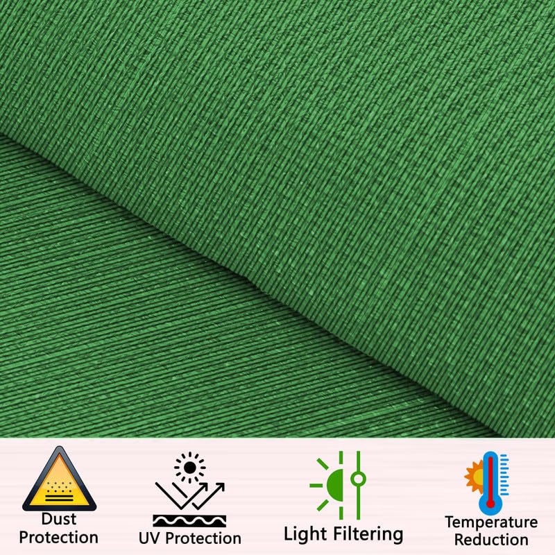 Image of MetDeals HDPE Knitted Balcony Sun Shade Sail Canopy Cover for Outdoor, Garden & Terrace|UV & Sun Protection with Rustproof Eyelet & Cable Tie for Easy Installation(Green Black, 9.5x16 Ft)(Pc 1)