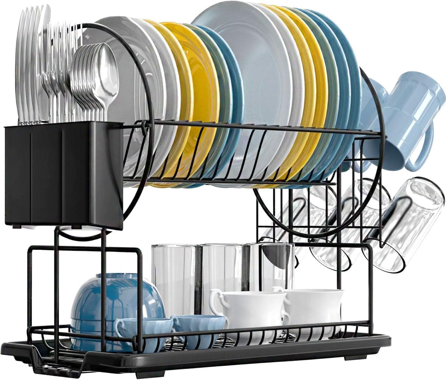 Metal Dish Drying Rack - 3 Tier with Utensil Holder -10 Metal Dish Drying Rack - 3 Tier with Utensil Holder -10