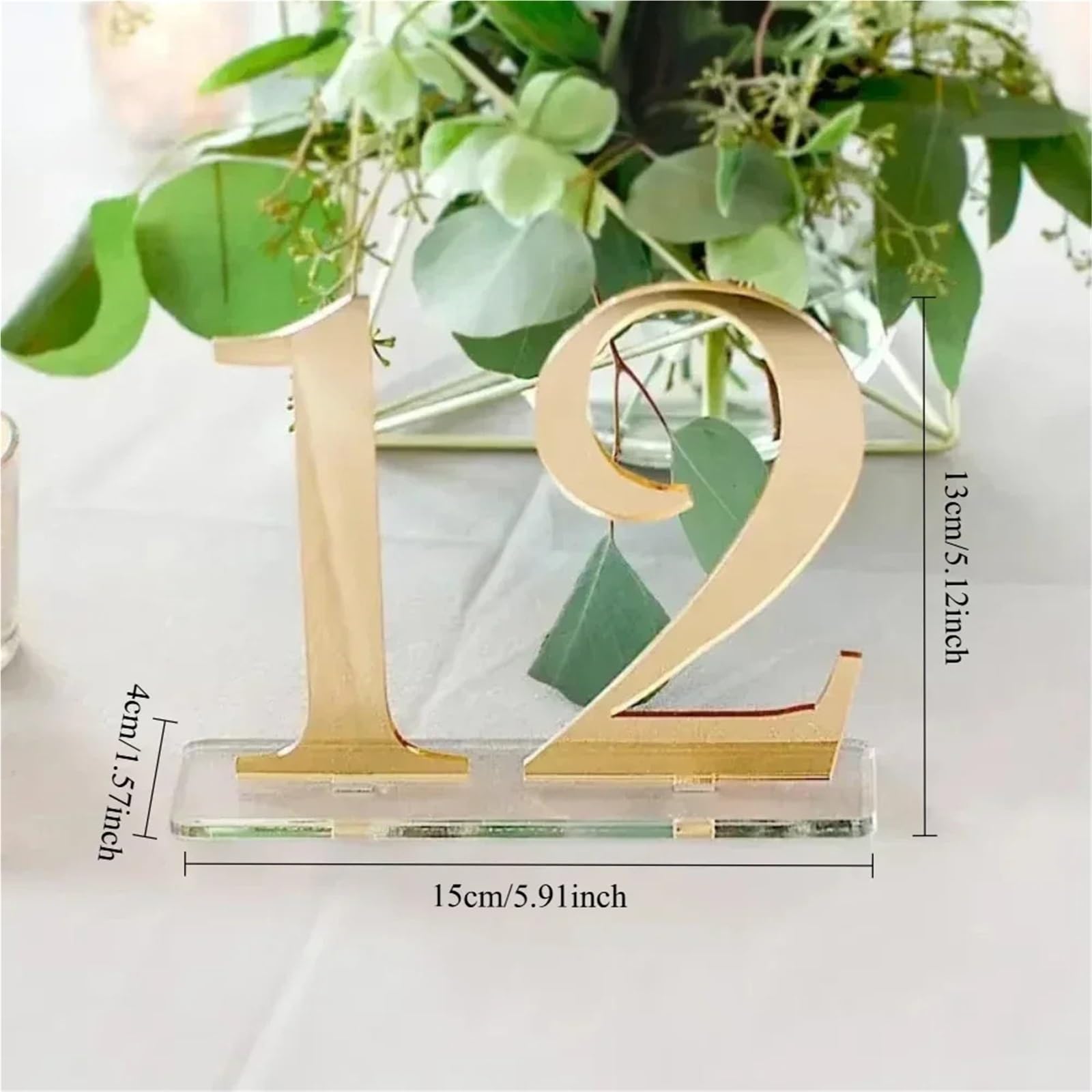 Goldspiegel-Tischnummernschilder for Hochzeiten, 3D-Dekor mit Ständer Für Restaurants(Number 21-25)