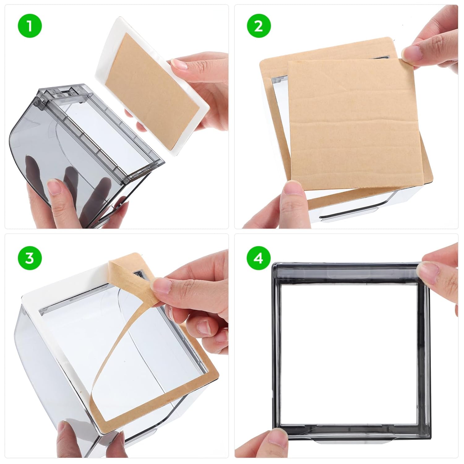 5PCS Single Outlet Covers Box, Clear Weatherproof Outlet Box Outdoor Electrical Covers Baby Safety Plug Protector for Socket Receptacle Home Improvements(4.52 x 3.93 x 2.83 inches)