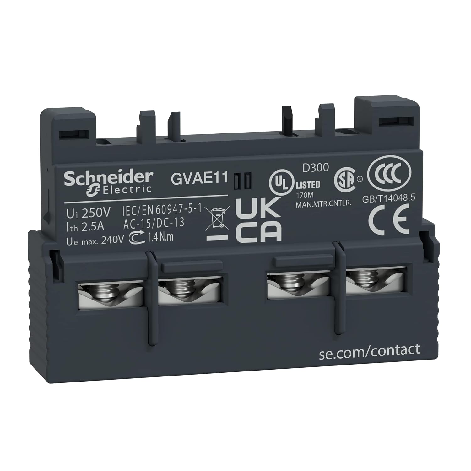 Auxillary Contact, 2.5A, 1Nc, 1No