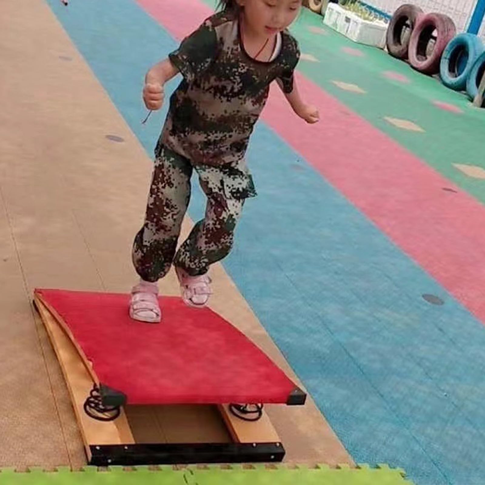 Tavola da ginnastica curva, portatile, con supporto per salto, per backflips, Vaulting e arti marziali, ideale per fitness, scuola, palestra