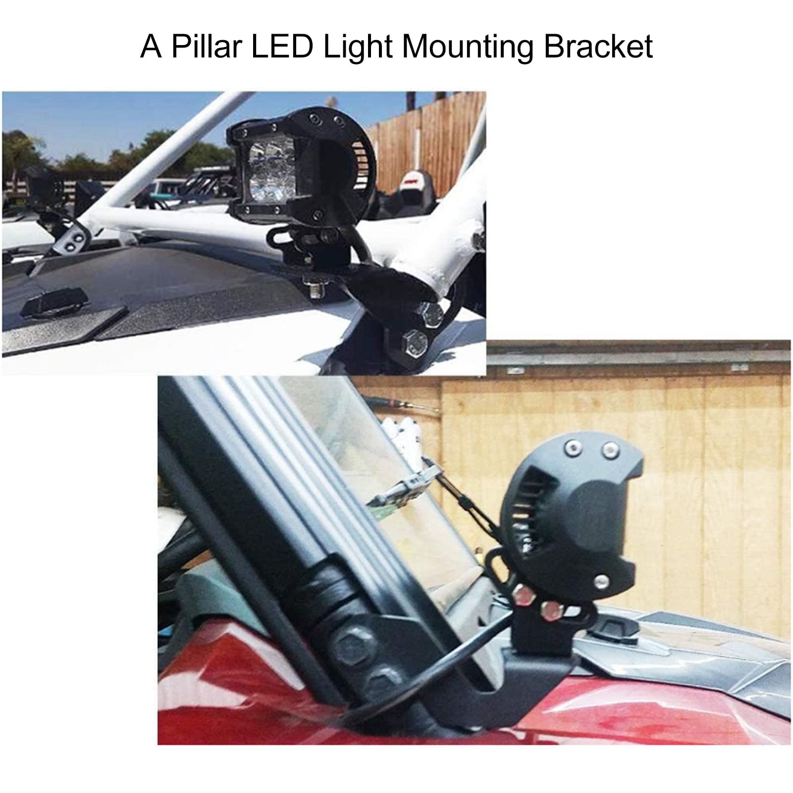 Staffa di montaggio per luci a LED UTV 2 staffe di montaggio per montante laterale staffe di montaggio per staffe per luci spot a LED per POLARIS RZR 800 900 XP 1000