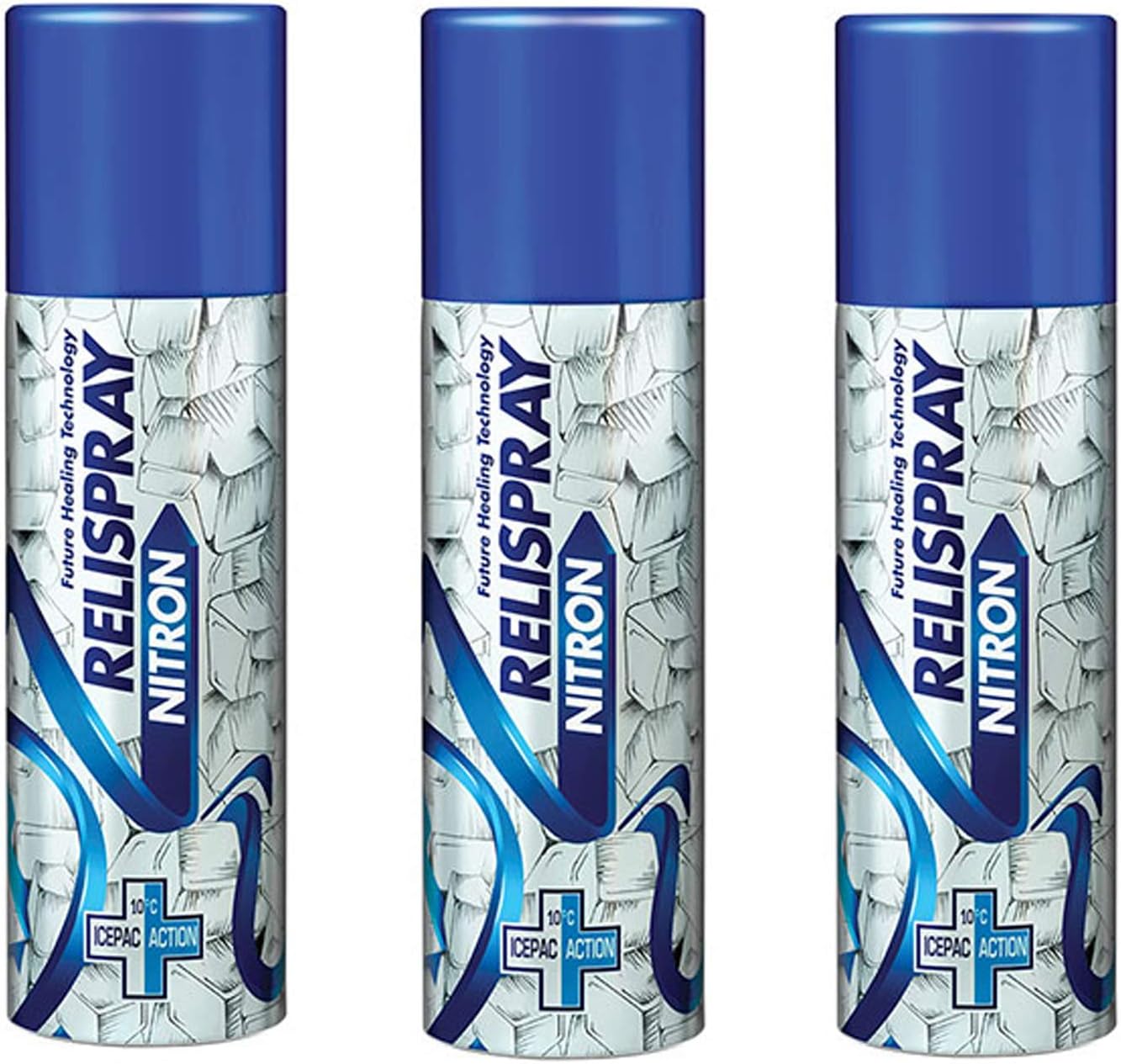 RELISPRAY Nitron | Future Healing Technology | Ice pack action | Helps Reduce Swelling & Numbs pain | Effective for Joint pain, Muscle pain, Knee pain, Elbow pain, Back pain | 48g (pack of 3)