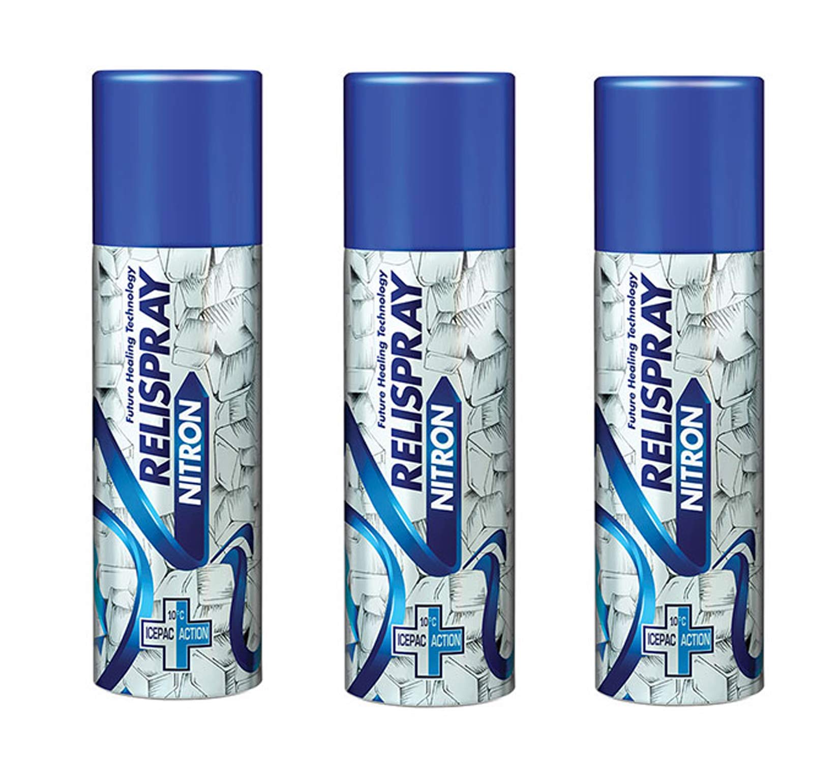 RELISPRAY Nitron | Future Healing Technology | Ice pack action | Helps Reduce Swelling & Numbs pain | Effective for Joint pain, Muscle pain, Knee pain, Elbow pain, Back pain | 48g (pack of 3)