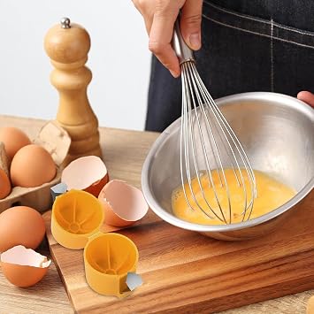 Egg Peeler Easy Shell Egg Opener Egg Cracker Tool Handheld Egg Separator Tool No Mess No Shell Pieces for Baking Scrambled Eggs and Omelets Yellow