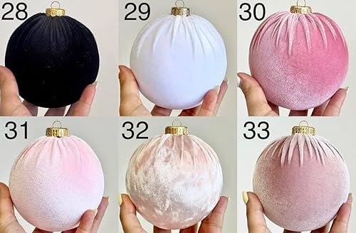 Miniatura 7 de 8'' Pink Christmas Handmade Velvet Ornaments, Bulk Christmas Balls, Christmas Tree Bulbs, Christmas Decorations, Christmas Gift Idea, Large