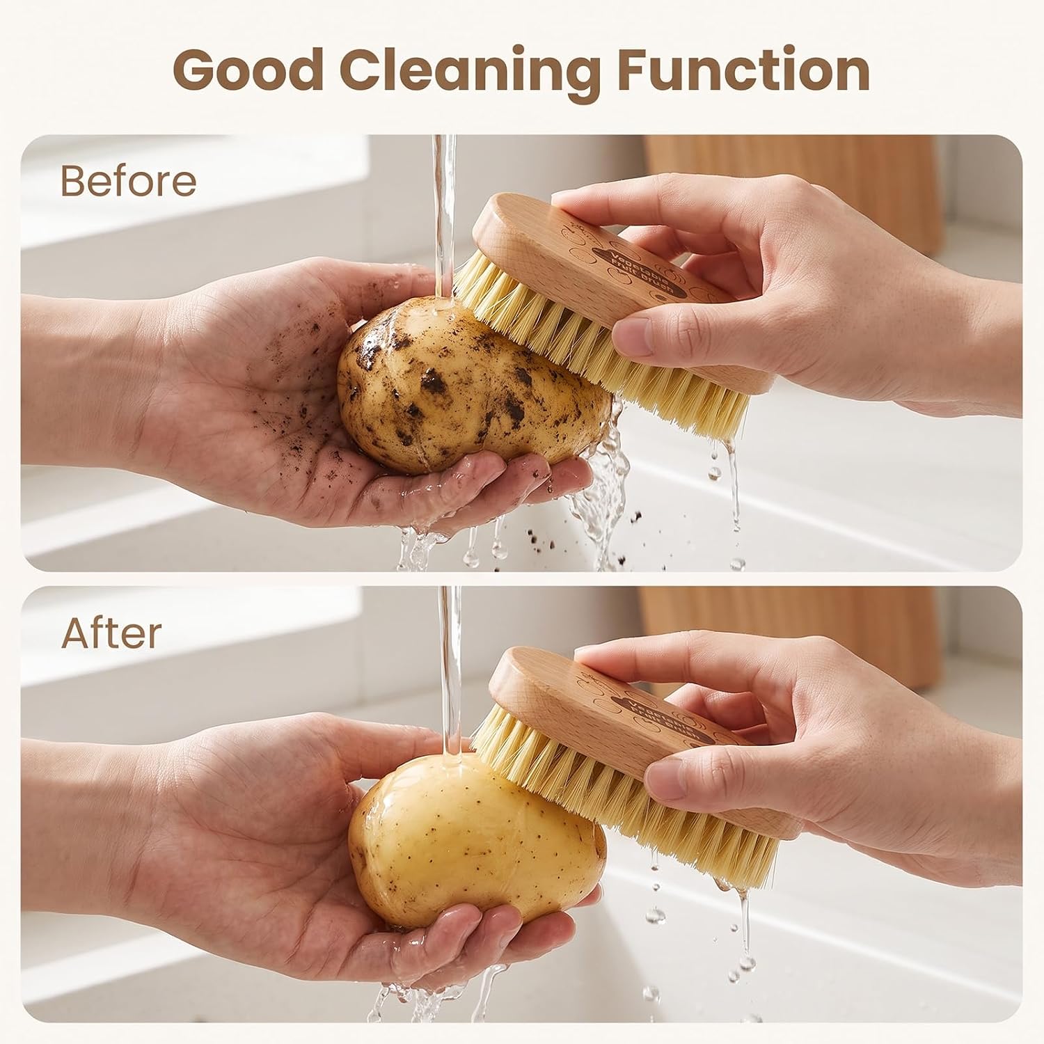 2 Pcs Vegetable and Fruit Cleaning Brush Scrubber