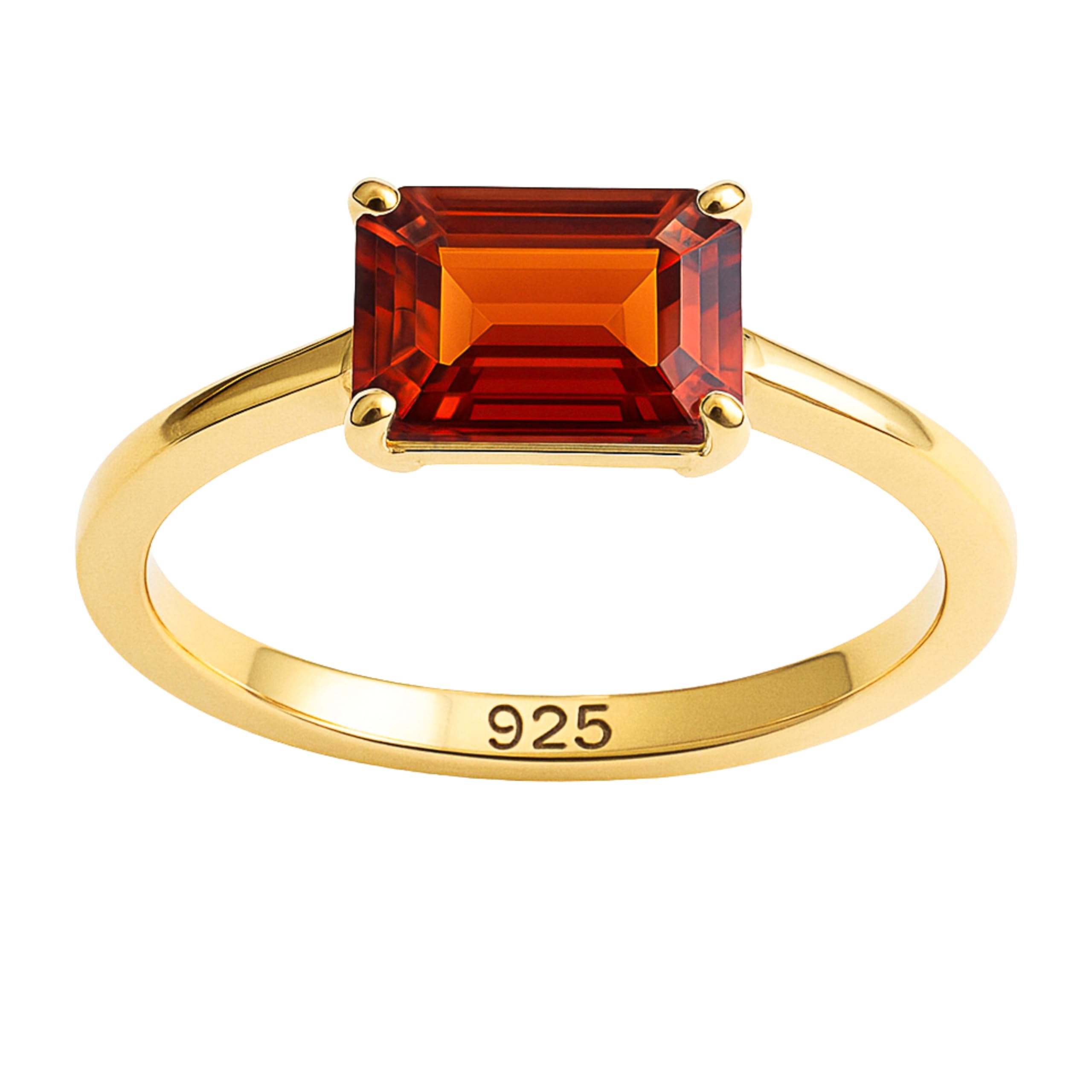 Anello in argento sterling placcato oro con citrino Madeira