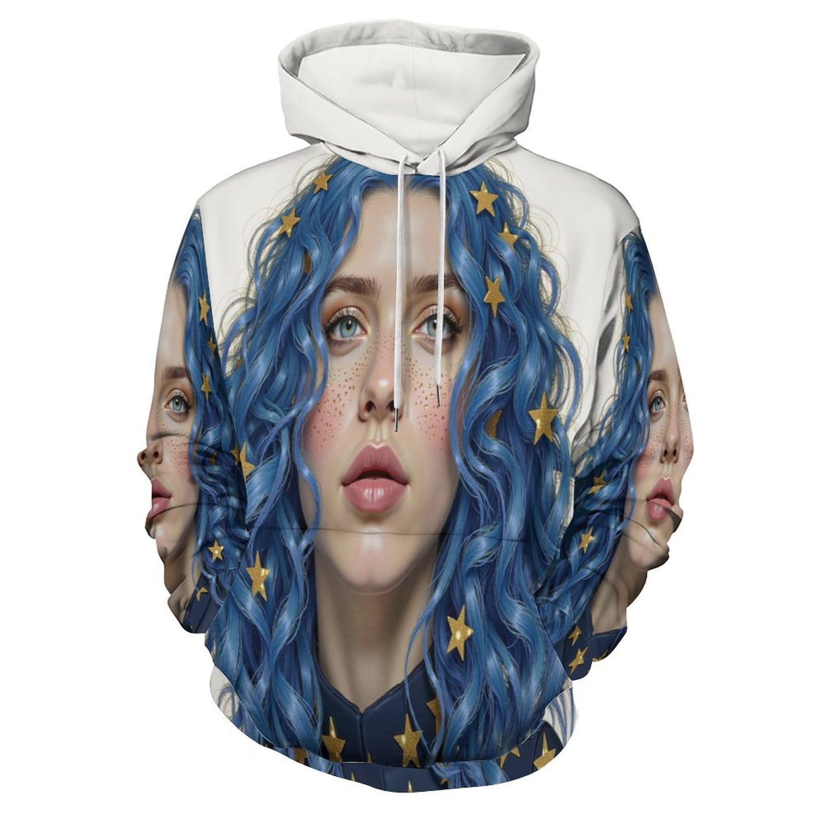 Pullover imprimé 3D avec fermeture éclair pour un style streetwear