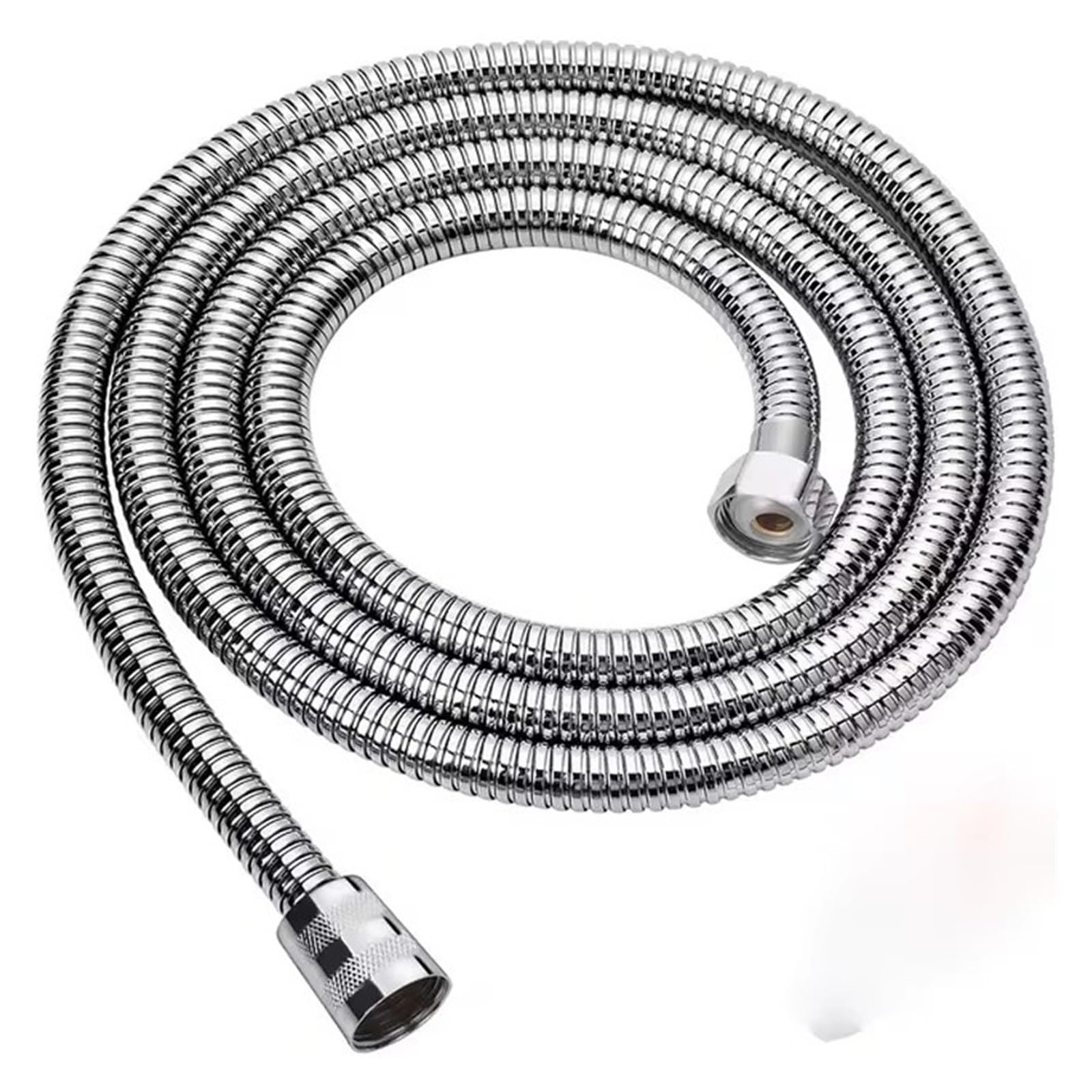 Golden Stainless Steel Shower Hose, 1.5/2.0/3.0M G1/2'' High Pressure Explosion-Proof Flexible Pipe(Silvery,150cm)
