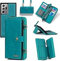 Vista 1 de Compatible con Samsung Galaxy Note 20 Ultra Glaxay Note20 Plus 5G - Funda tipo cartera multifunción 2 en 1 desmontable magnética para teléfono Azul