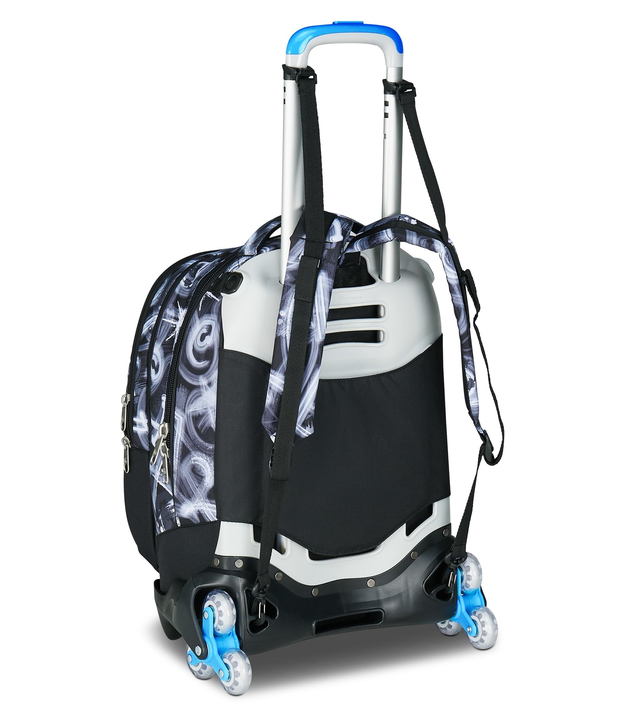 Seven Trolley Scuola Jack 3 Ruote Detach, Grigio Azzurro, Zaino Con Carrello Sganciabile Da 37 L, Tasca Borraccia, Zainetto Staccabile, Multiuso e Spazioso, Scuola Elementare e Media, Zaino Bambino