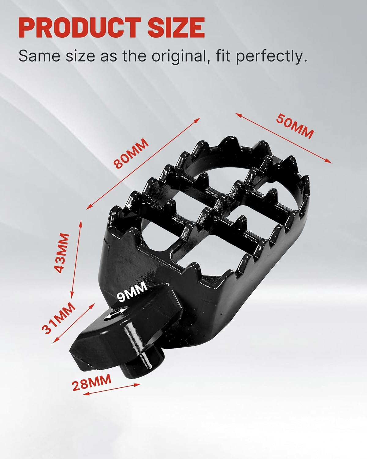 Dirt Bike Foot Pegs for Tuttio Soleil01, Aluminum E-bike Pedals for Coleman Minibike CT200U/CT200U-EX/BT200X/CT200U-EXR, Electric Bike Accessories Replacement Parts for Tutti, Black