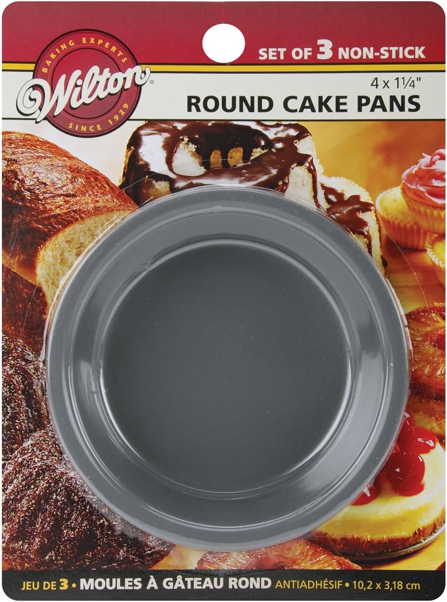Mini Round Cake Pans, STD, SilverWilton Non-Stick Mini Round Pan Set, 3-Piece, Steel