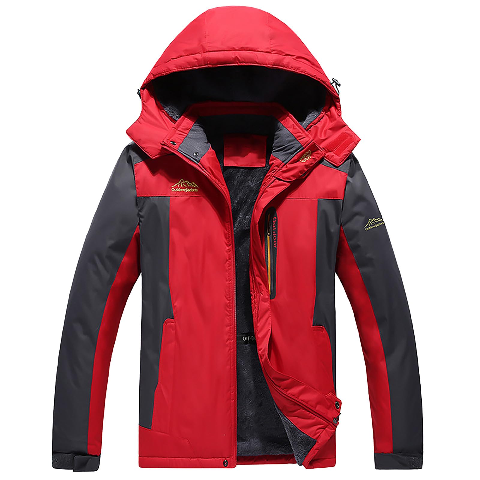 Snowboardjacke Herren Ski Jacken Herre Skijacken Warmer Gefüttert Winter Fleece Winter Arbeitsjacke Mantel Wasserdichter mit Abnehmbarer Kapuze Outdoorjacke Steppjacke Winterkleidung