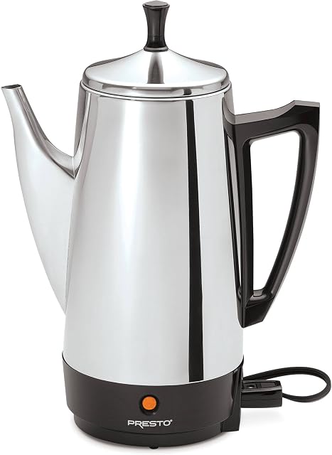 Presto 02811 12-Cup Cafetière en acier inoxydable, Chrome