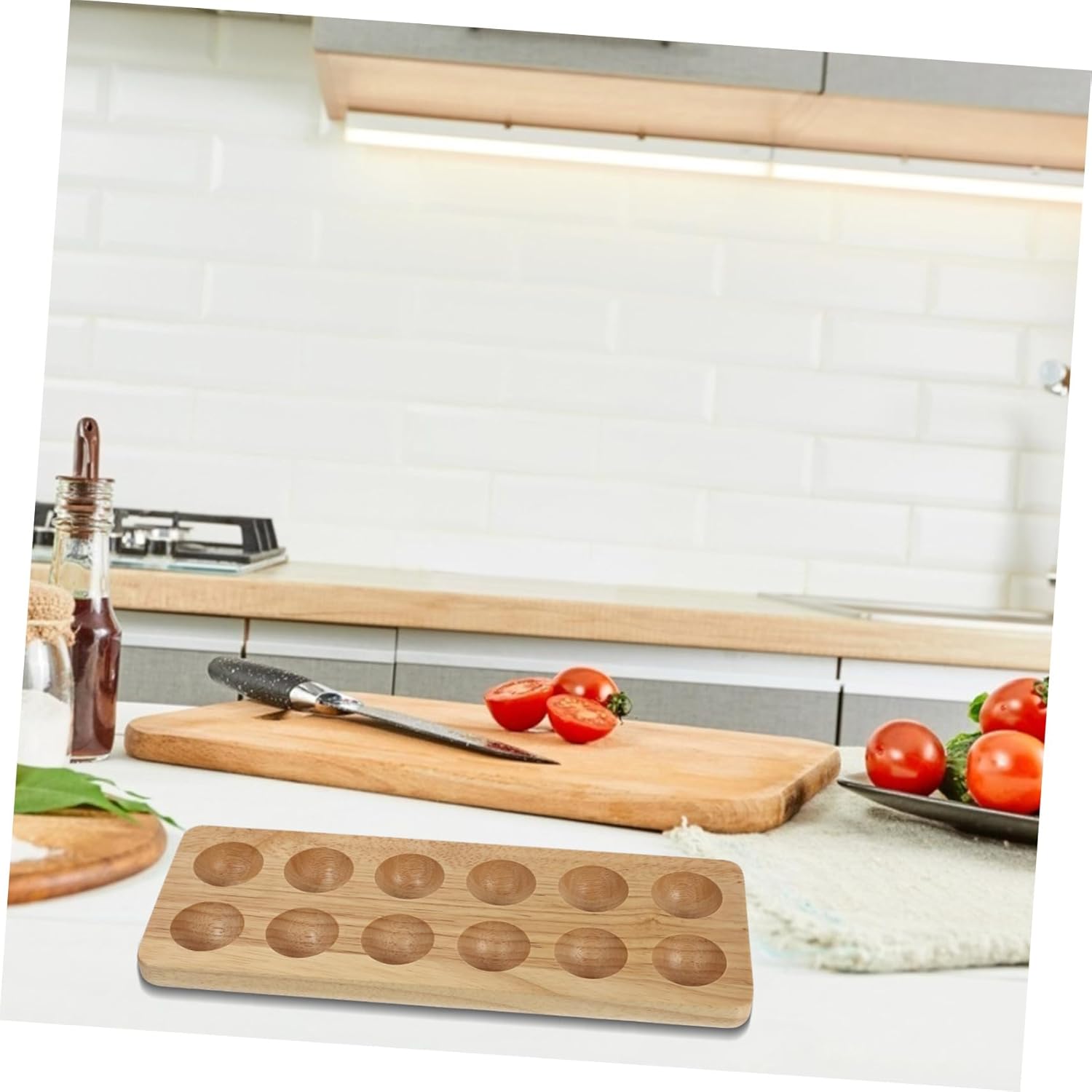 1pc Egg Protective Holder Wooden Egg Carton Containers Fresh Wood Holder Storage