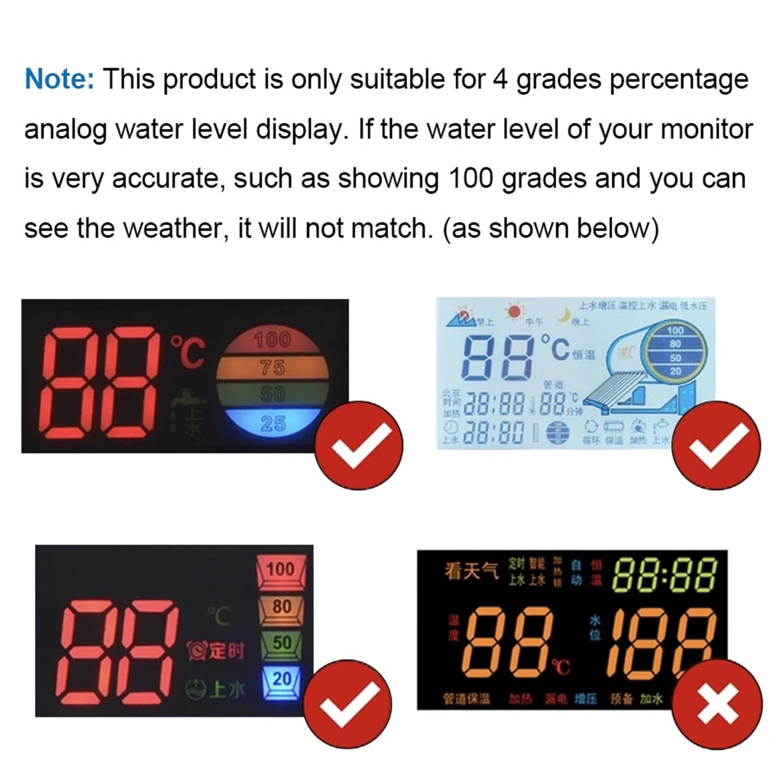 COKYIS Sensore di Livello della Temperatura dell'Acqua a 2 Fili Sonda for Tubo SUS da 1/2 Pollice Riscaldatore Solare sottomontato
