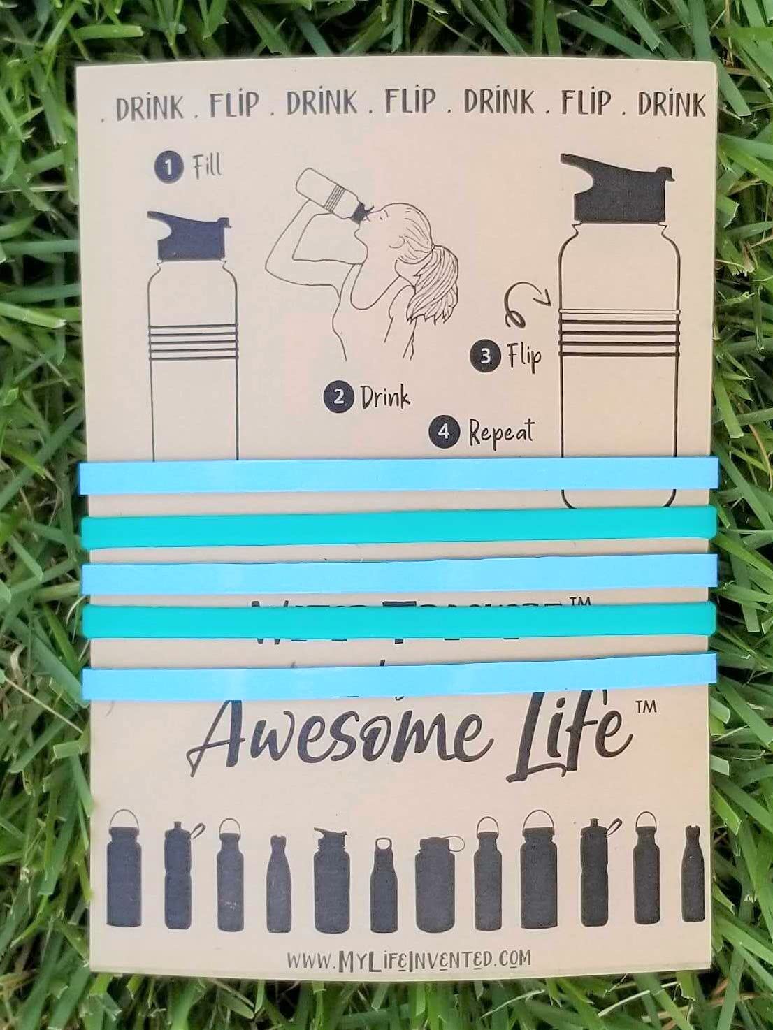 Awesome Life Water Trackerz - Trackers for Your Water Bottle Light Blue
