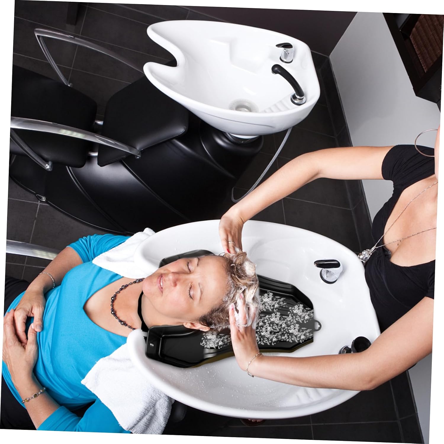 Hair Washing Tray Portable Plastic Shampoo Basin for Easy Hair Care for Elderly and Disabled Use Lightweight Design