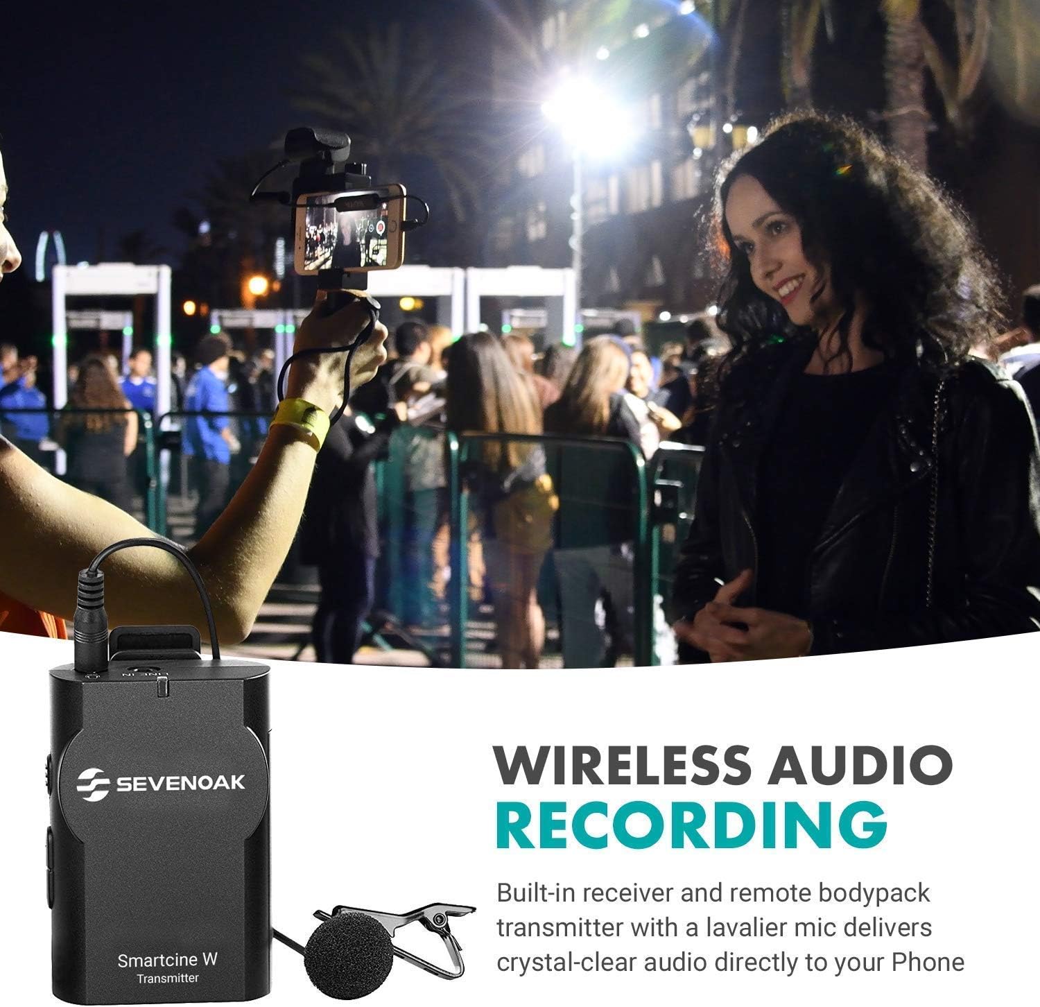 Movo SmartCine W2 - Wireless Smartphone Video Kit with Phone Rig, Dual Wireless Lavalier Microphone System, LED Light, Wide and Fisheye Lenses for iPhone/Android Phones - YouTube, TIK Tok Kit