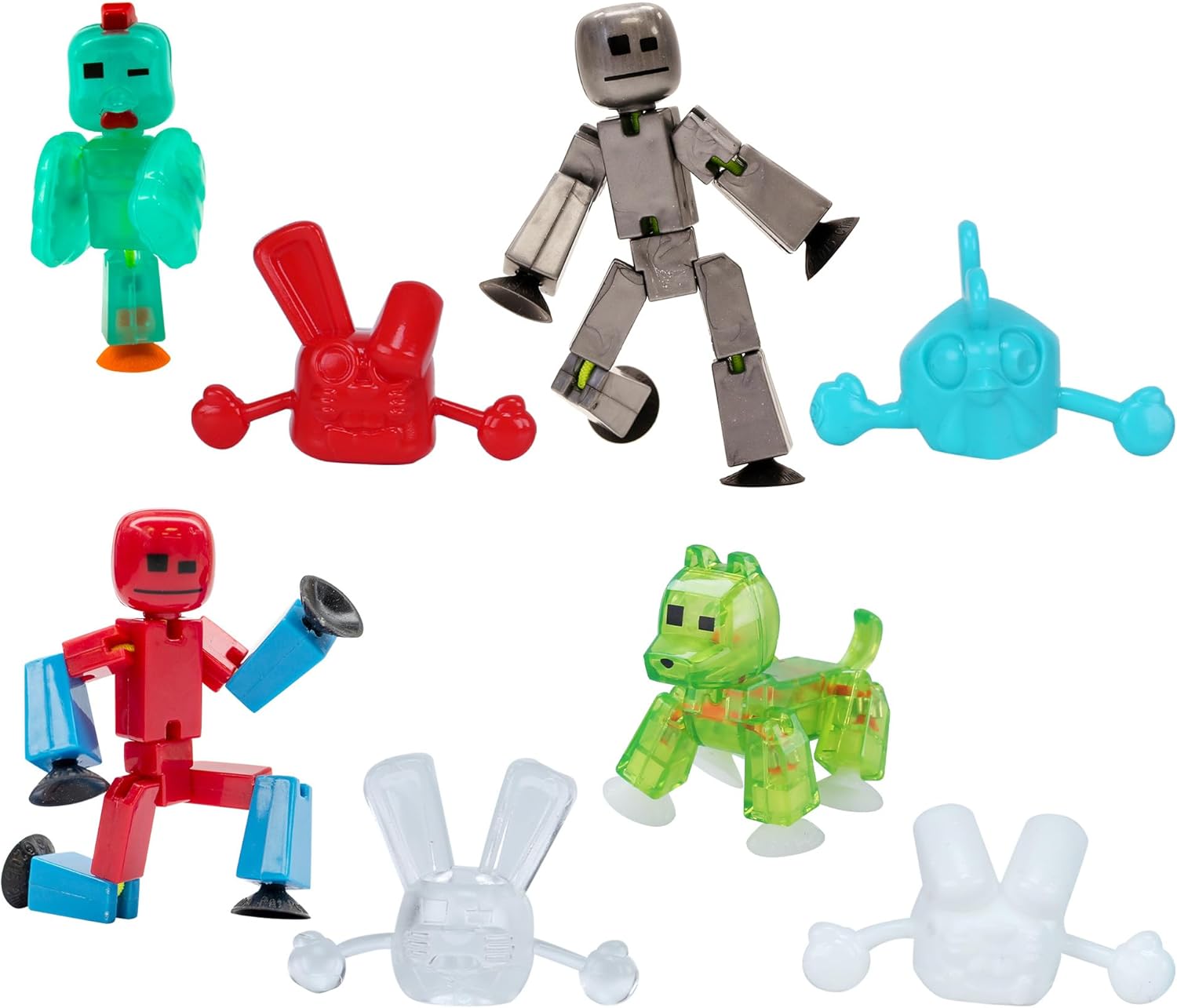 Zing Stikbot 4 Pack Easter Blind Pack, Set of 4 Mystery Color Stikbot