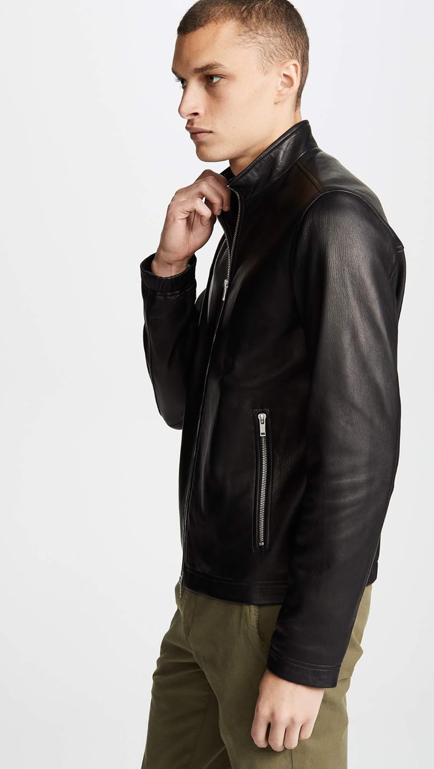 Theory Men's Morvek L.Kelleher Leather Jacket X-Large Black