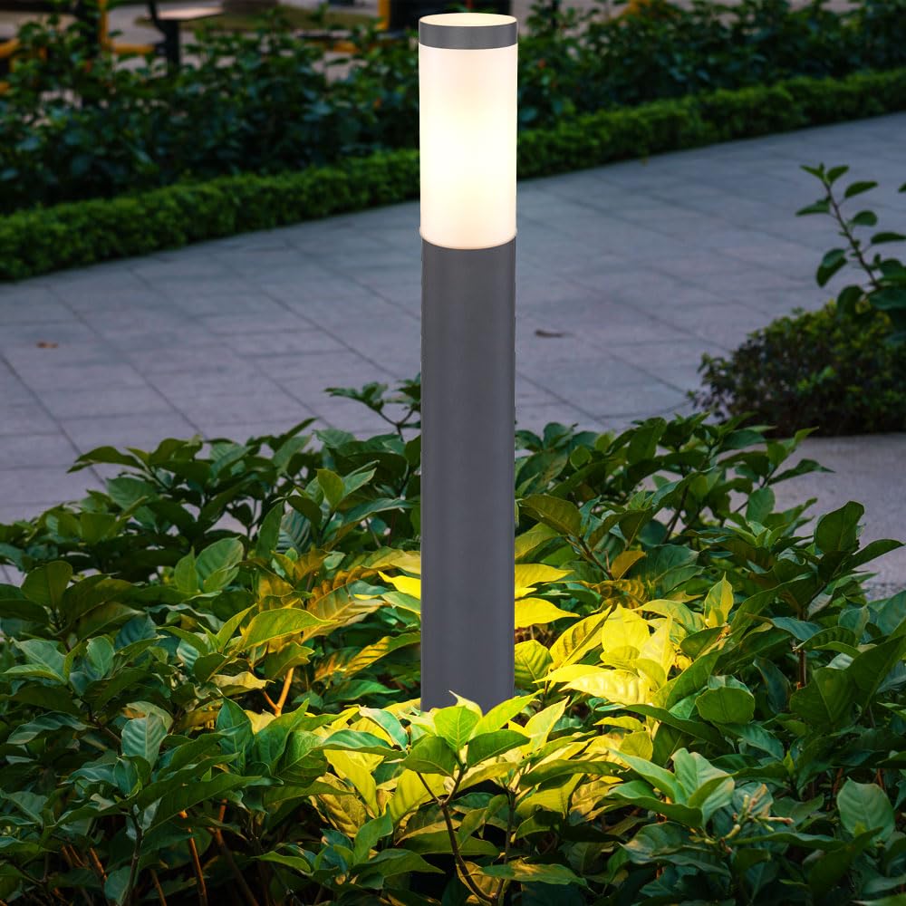 Smart Home RGB LED Außen Steh Lampe Edelstahl Säule Garten Wege Beleuchtung dimmbar Rasen Blumenbeet Vorgarten Stand Leuchte Sprachsteuerung App steuerbar über Handy