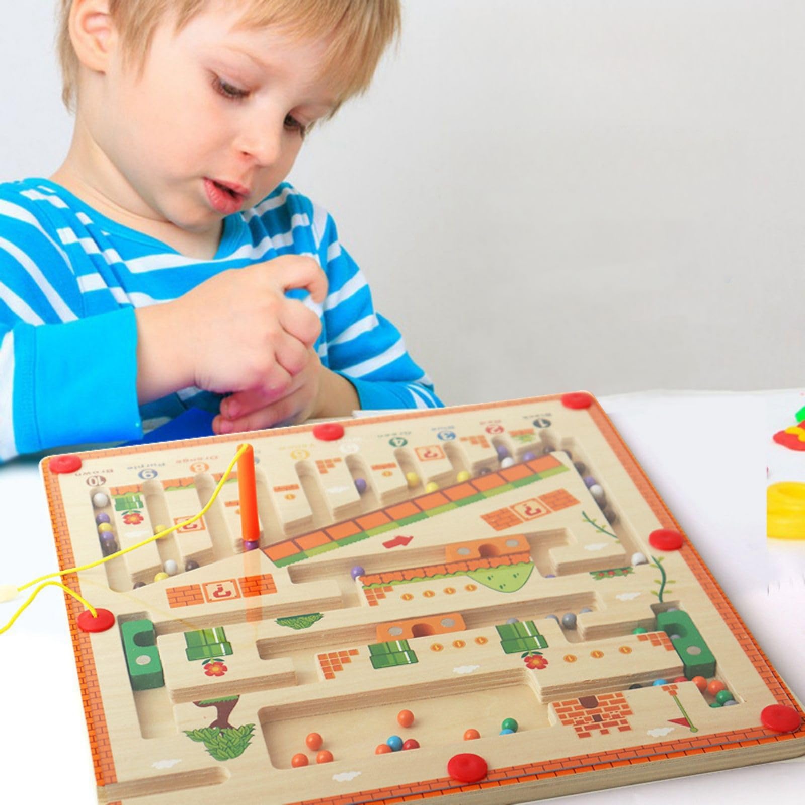 Labirinto Magnetico Bambini 3 4 5 6 7 8 Anni, Giochi Montessori di Colori e Numeri, Gioco Educativo per Bambini Regalo Ragazze Ragazzi