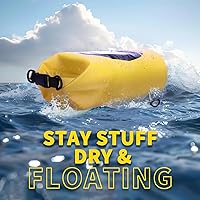 Vista 2 de Mochila solar seca de 10 L, altavoz Bluetooth integrado y LED (4 modos de iluminación), recargable solar o USB, impermeable IP66 flotante