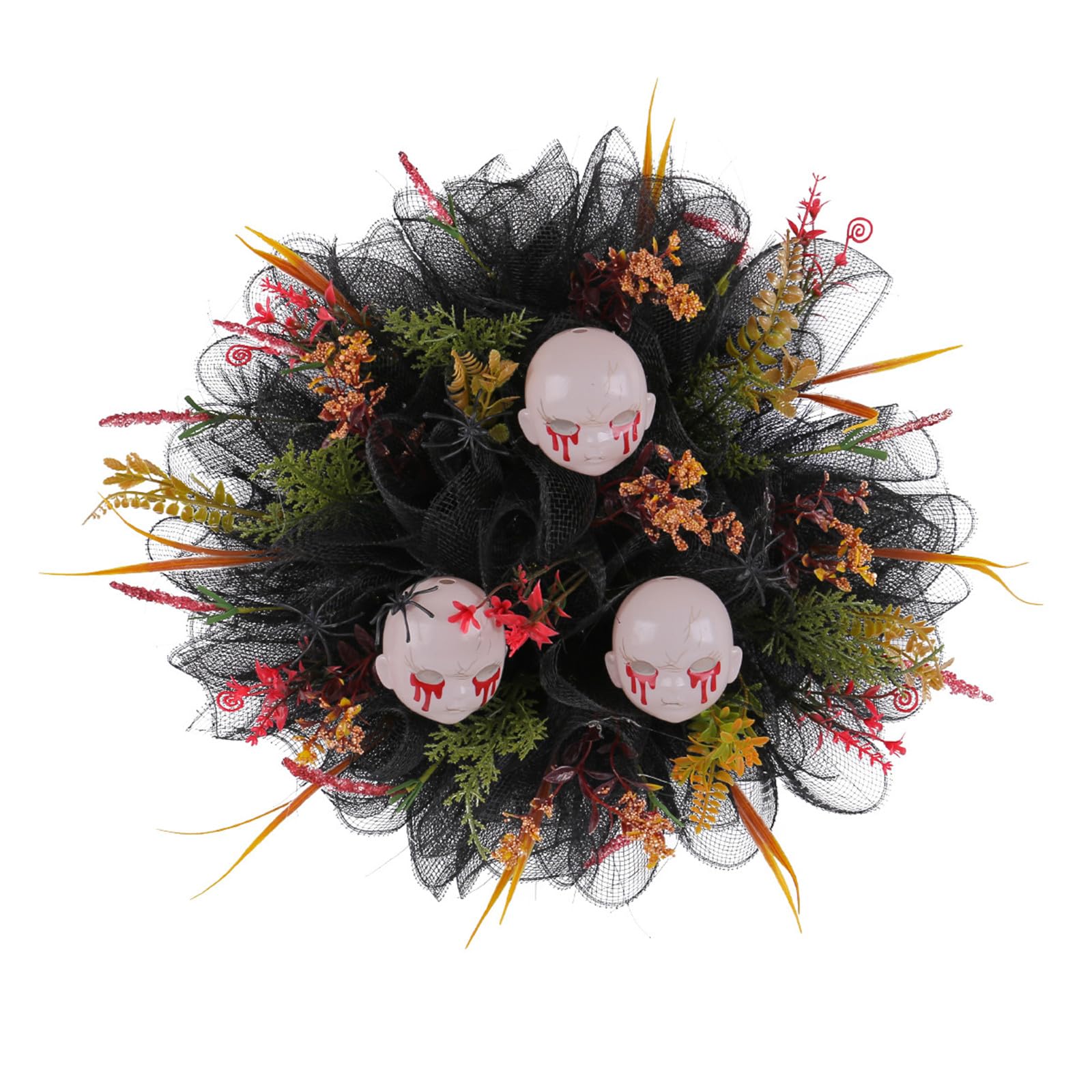 Buxuaaaa Halloween Skull Wreath Front Door Wreath Artificial for Front Door Farmhouses Wedding Halloween Decorations Wedding Decorations for