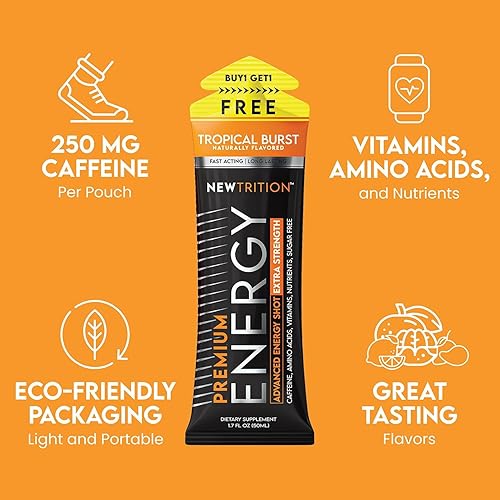 Miniatura 6 de NewTrition Bebidas energéticas extra fuertes, sin azúcar, 1.7 onzas líquidas (paquete de 24, 8 sabores), bebidas energéticas de cafeína de 250 mg