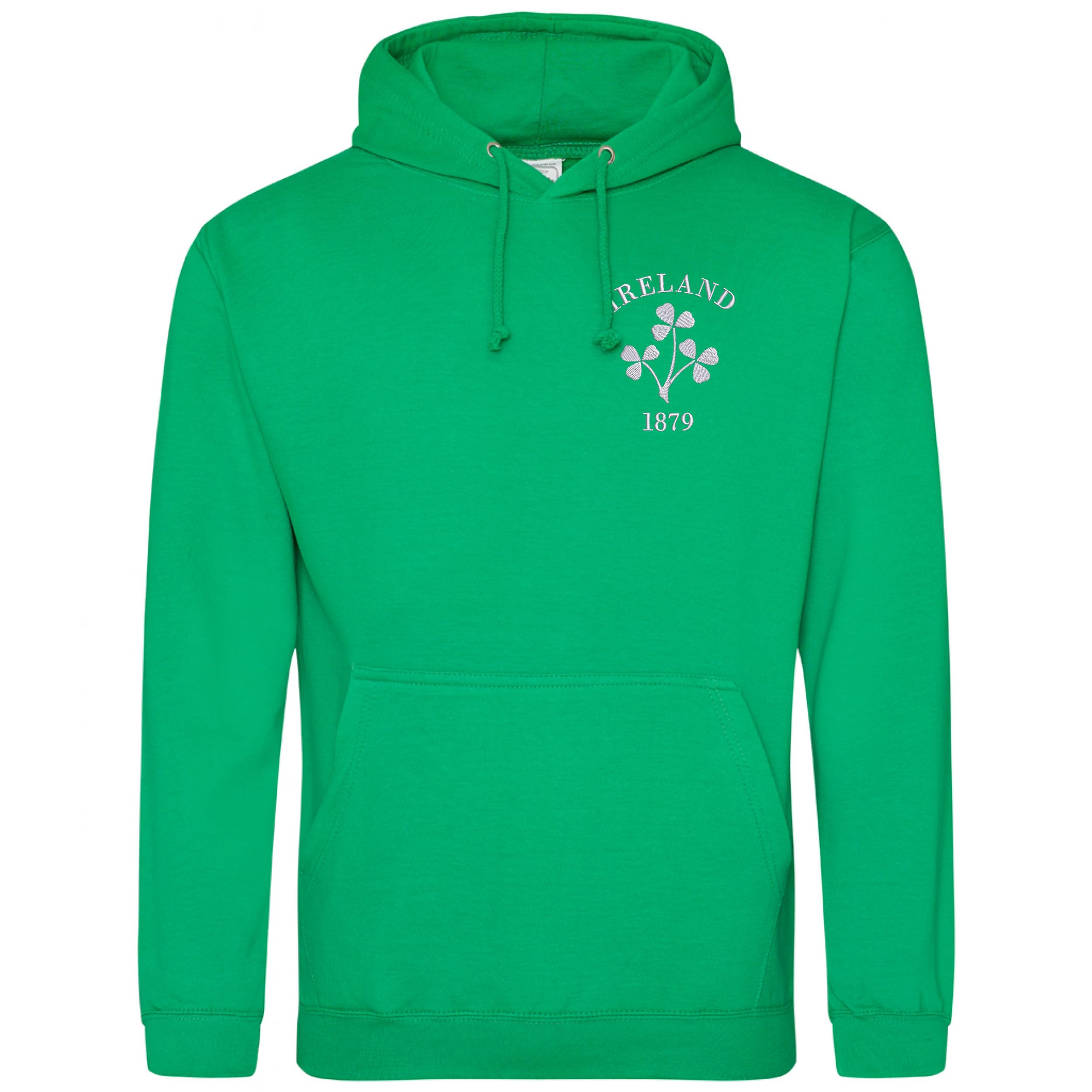 Embroidered Ireland 1879 Mens Hoodie Rugby Irish Shamrock Nation Hooded Top