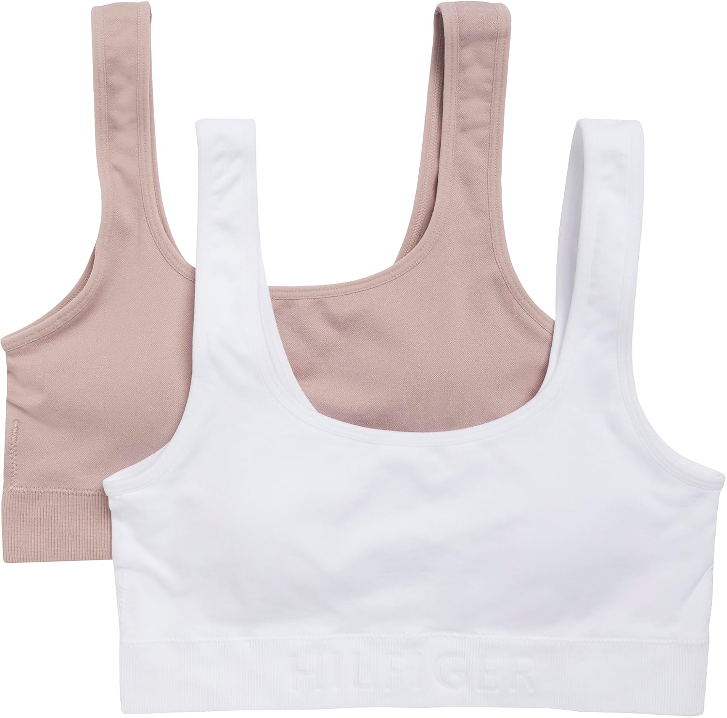 Tommy Hilfiger Women's Seamless Scoop Neck Bralette with Removable Pads 2-Pack