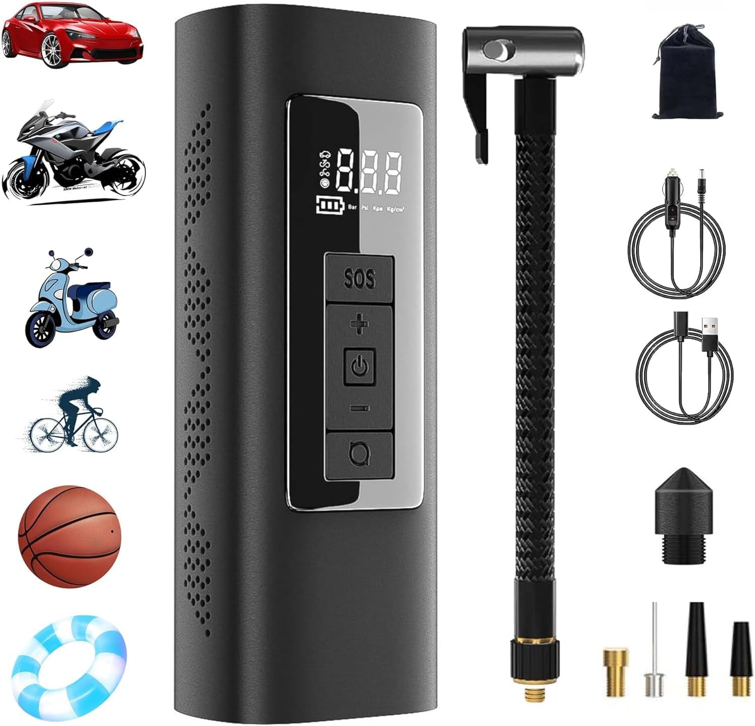 Car Electrical Air Compressor Portable Digital Electric Inflator Inflatable For Auto Motorbike BicycleTire