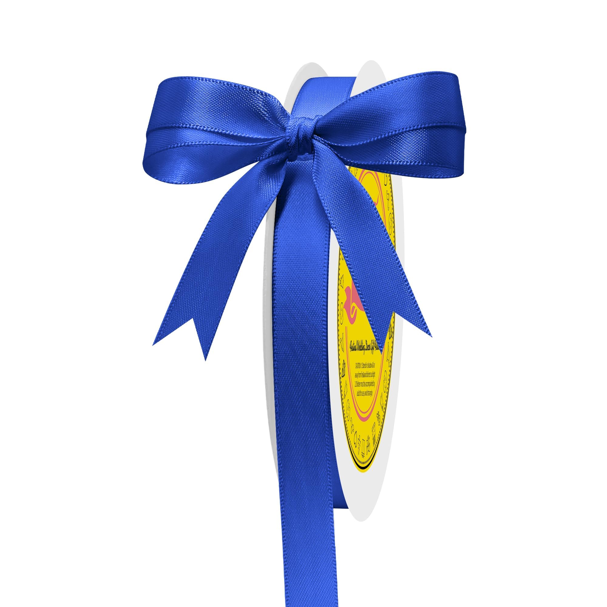 Double Face Cobalt Blue Satin Ribbon 1/2 inch X 50 Yards Polyester Cobalt Blue Ribbon for Gift Wrapping Very Suitable for Weddings Party Invitation Decorations and More