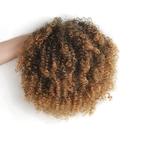 Miniatura 5 de Extensión de cola de caballo afro rizada con cordón para mujeres, cola de caballo afro con cordón, rizos afro esponjosos, piezas de cabello