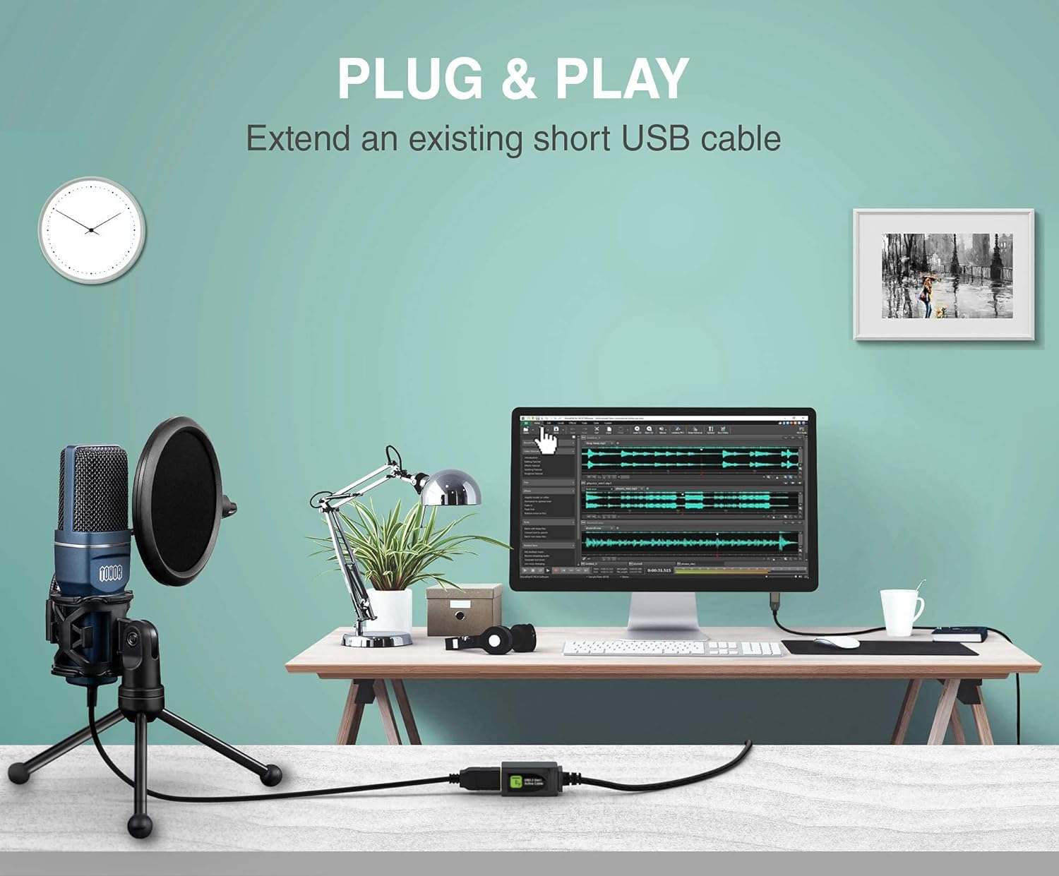 Techly ICUR3050G USB cable 5 m USB 3.2 Gen 1 (3.1 Gen 1) USB A Black