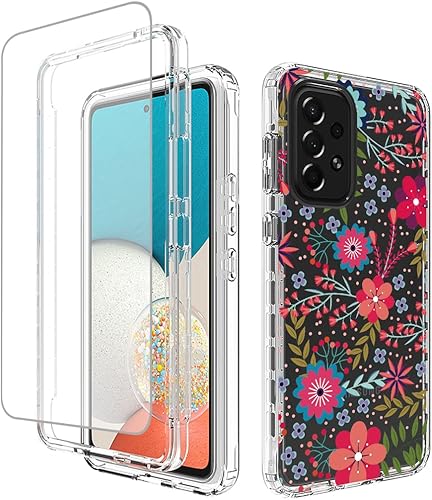Funda para Galaxy A53 5Gpara Samsung A536U con protector de pantalla de vidrio templado, suave 360 cuerpo completo, a prueba de golpes, híbrida,