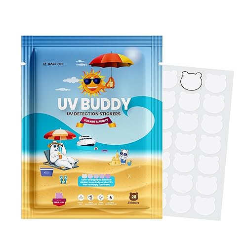 UV Buddy - Paquete de 28 calcomanías de detección UV en forma de oso para protección solar  Divertido recordatorio de protección solar para niños
