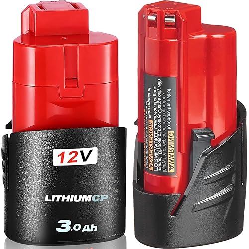 12V 3.0Ah Mi12 Replacement Battery for Milwaukee Lithium-ion Battery Compatible with Mk12 48-11-2411 48-11-2420 48-11-2401 48-11-2402 12-Volt Cordless Tools