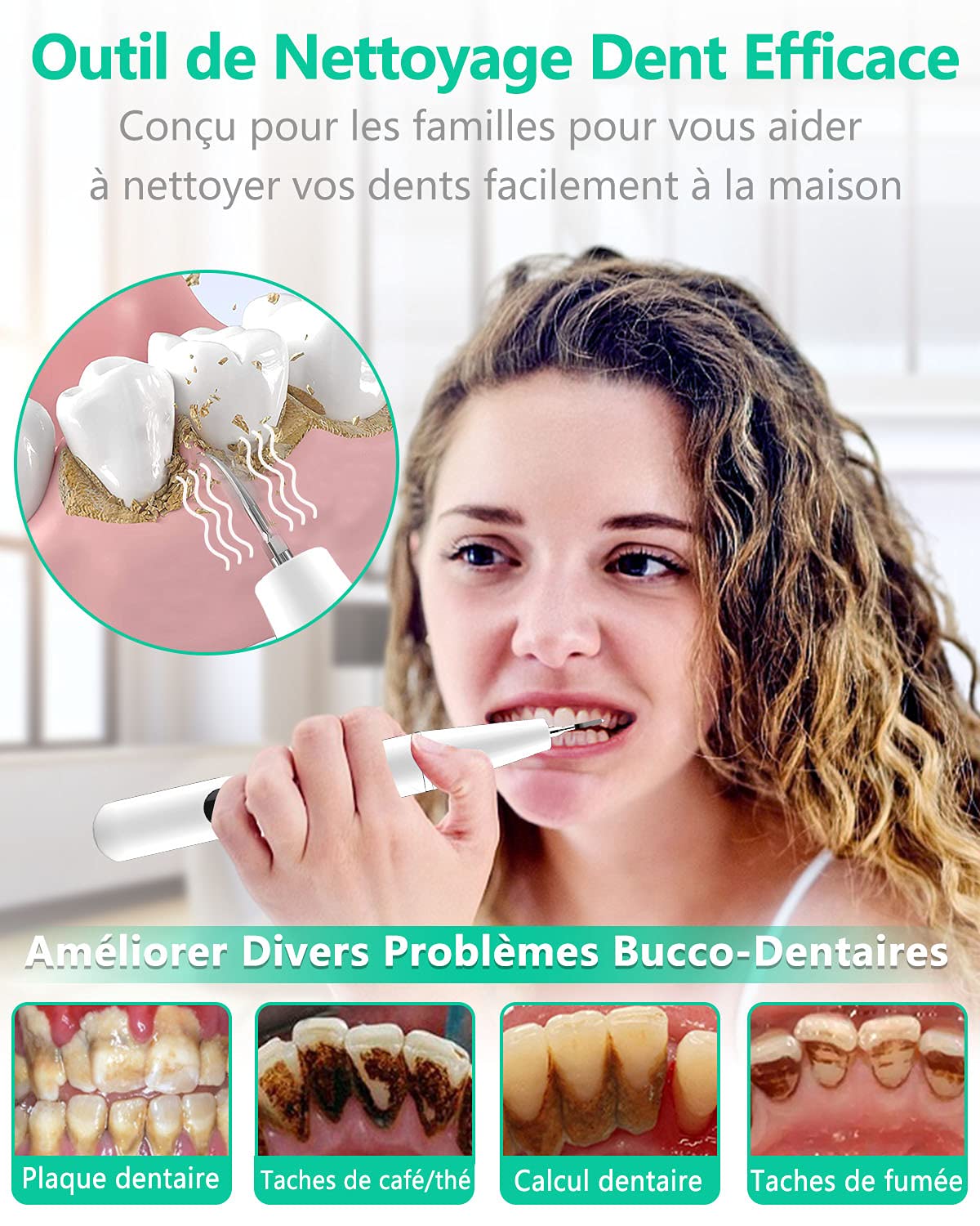Brosse à dents | Accessoires pour hydropulseurs et irrigateurs | Nettoyage à 3 vitesses | Pour une haleine fraîche et l'hygiène bucco-dentaire
