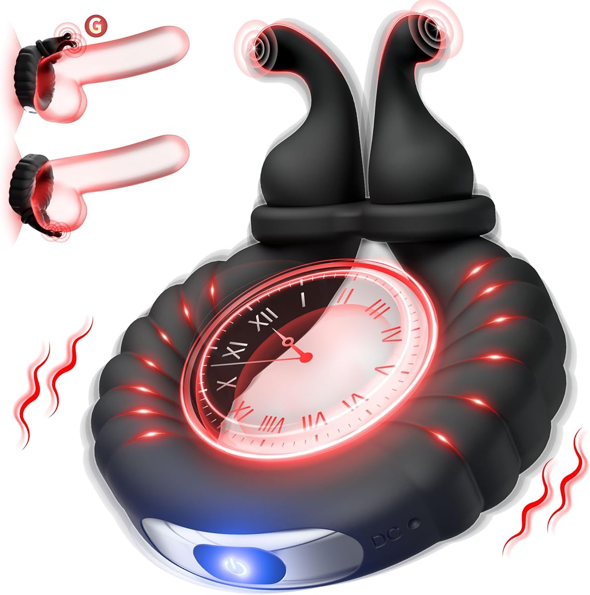 Vibrating Cock Ring Adult Sex Toys for Men, 10 Vibrating Modes Penis Ring Vibrator with Clitoral Stimulator, Male Sex Toy with Ring Clasp, Couple Sex Toys Adult Toys for Men and Women