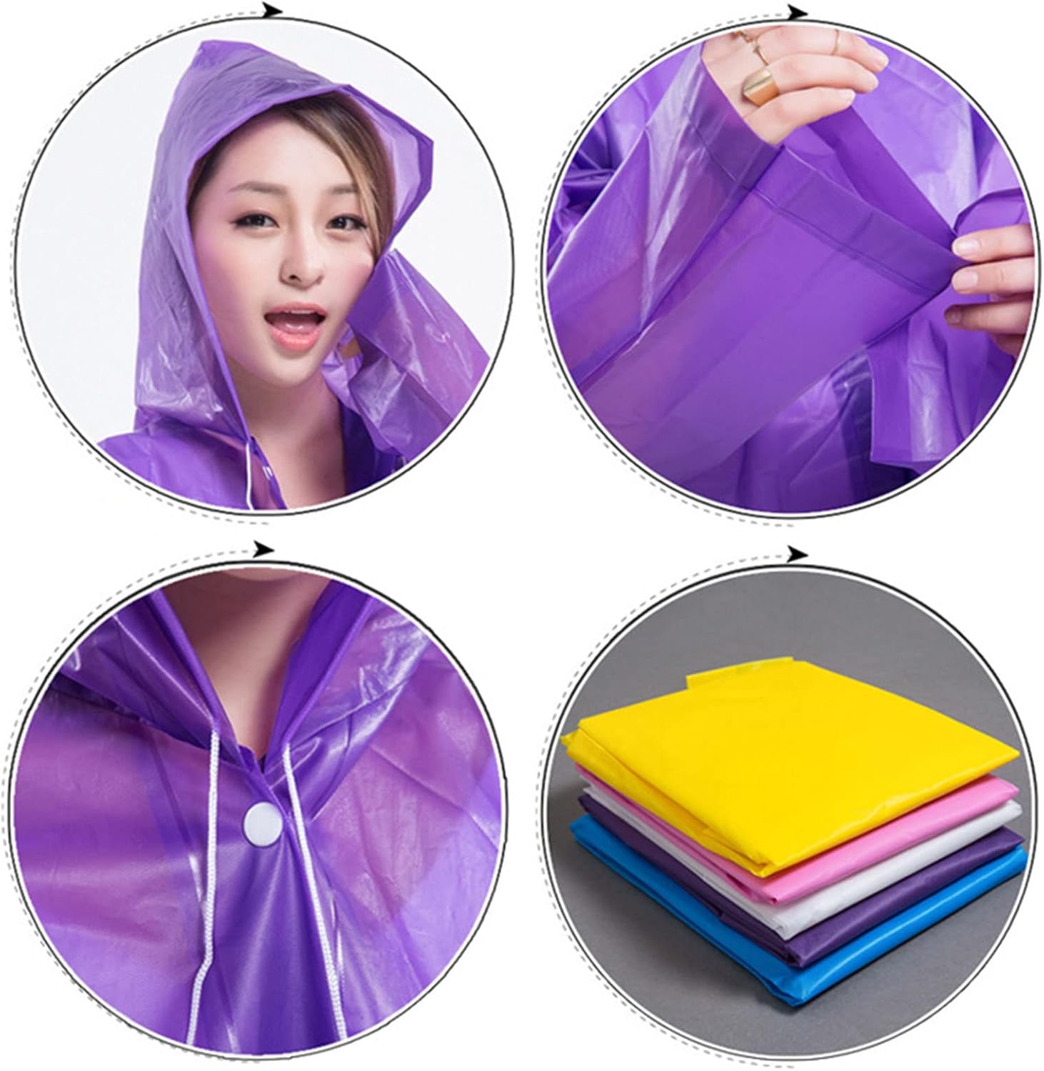 Raincoat Women Long Lightweight Rainproof Rain Poncho Reusable Breathable Rainwear for Travel, Festivals, Outdoors