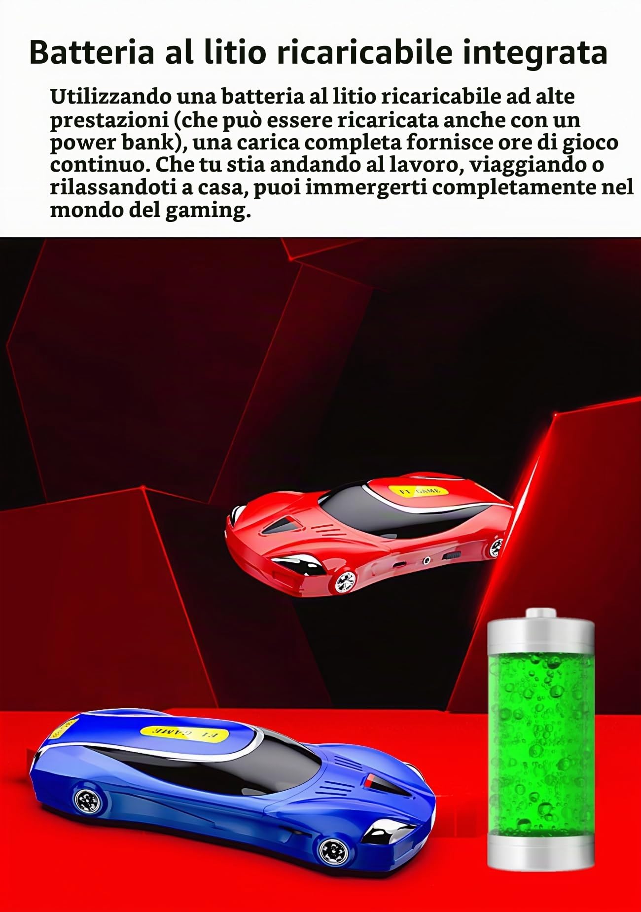 JXD 3.0" HD Videogioco Portatile per Bambini Design di Auto Sportiva 250 Giochi a 64 bit Preinstallati Collegabile alla TV Giocattoli Puzzle Retrò Portatili per Bambini Scelta