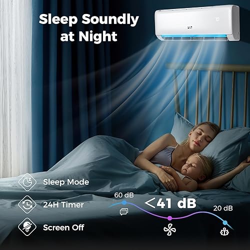 Miniatura 9 de COSTWAY Aire acondicionado mini split de 12,000 BTU, con bomba de calor, Energy Star, inversor 21 SEER2, temporizador de 24 horas, limpieza