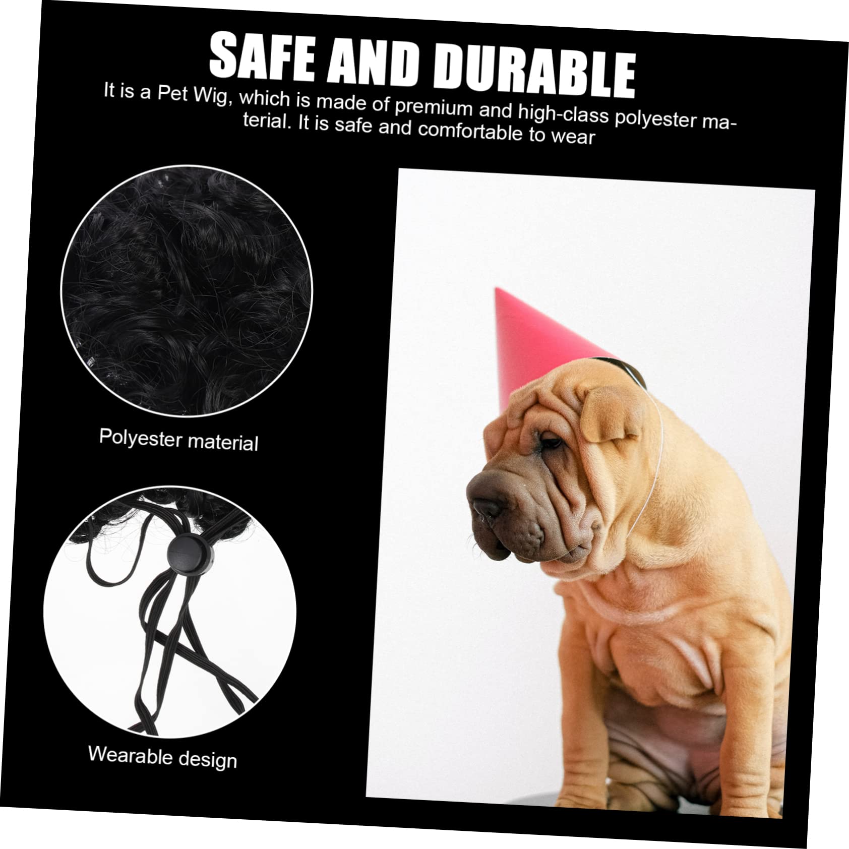 5pcs Pet Pelucas Pequeñas Pelucas para Mascotas Perros Cosplay Peluca Pelucas Afro-Pelucas para Cachorros Mascotas Disfraces Prop Mascota Perros Accesorios Transformación Traje de Perro