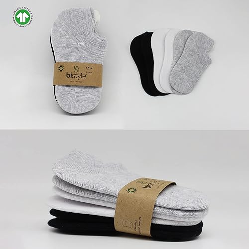 Miniatura 7 de Calcetines tobilleros con agarre para bebé, 6 pares, calcetines de algodón sin costuras para recién nacidos, calcetines de tobillo para niños y niñas